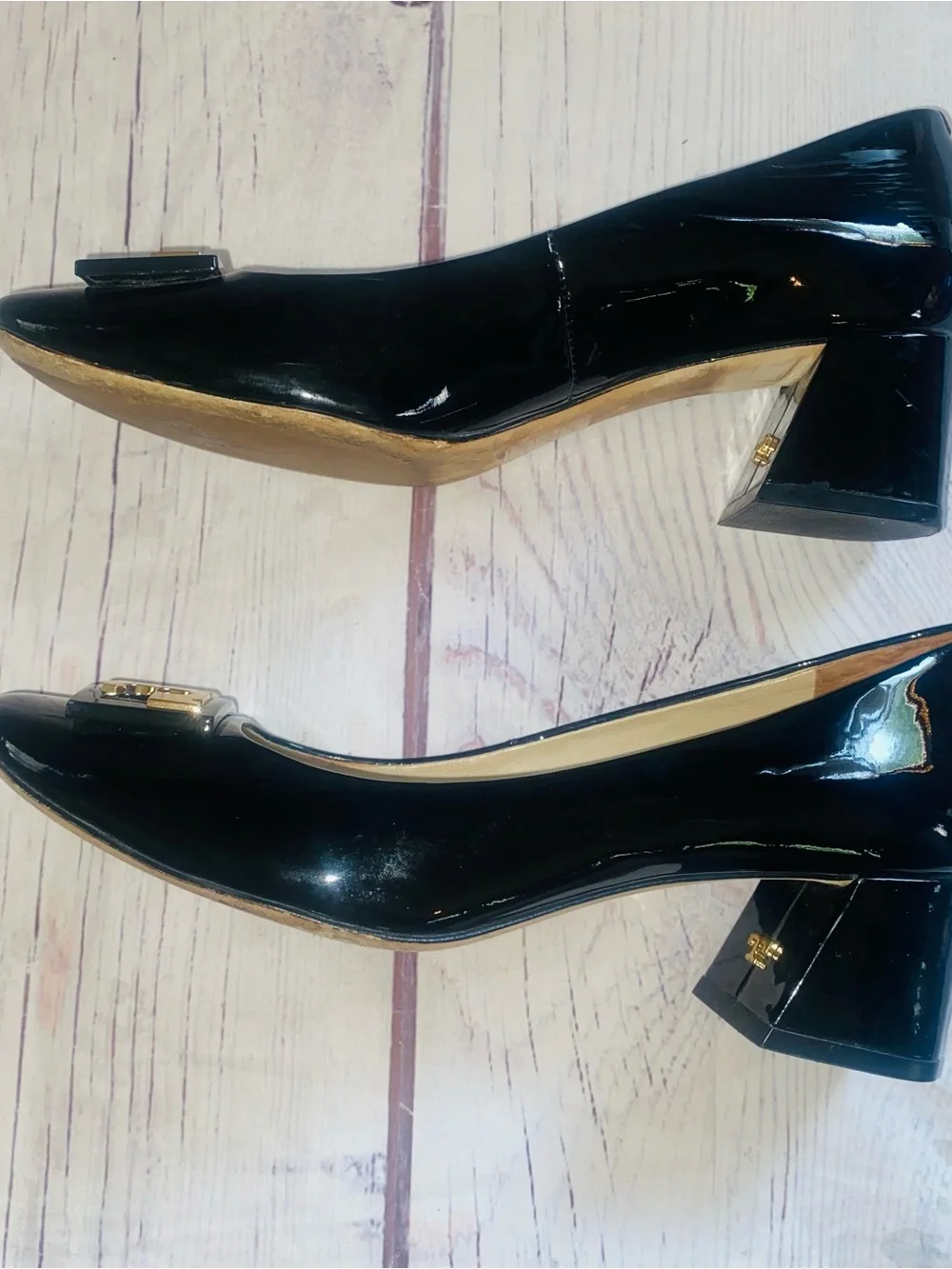Tory Burch Black Patent Leather Gigi Pumps 7